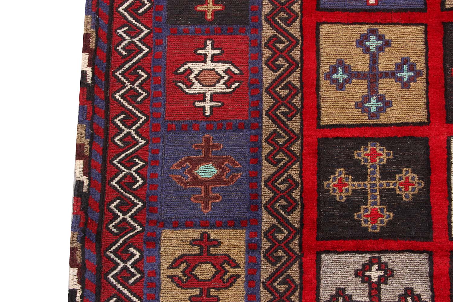 4' 6" x 6' 6  Multi Handmade Berjista Afghan Rug Rectangular