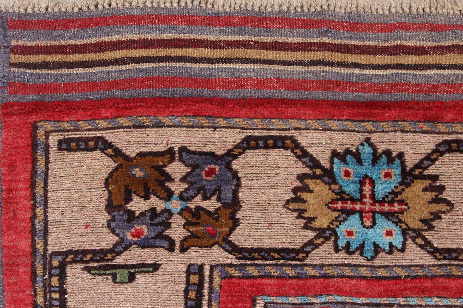 4' x 6'  Multi Handmade Berjista Afghan Rug Rectangular