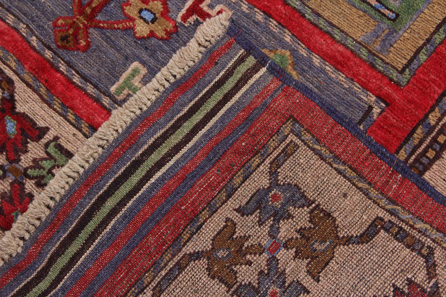 4' x 6'  Multi Handmade Berjista Afghan Rug Rectangular