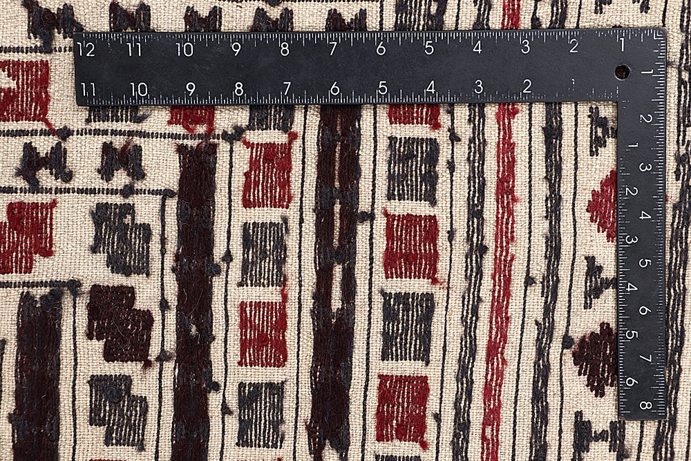 4' x 6'  Ivory Handmade Pai Murgh Soumak Kilim Rug Rectangular