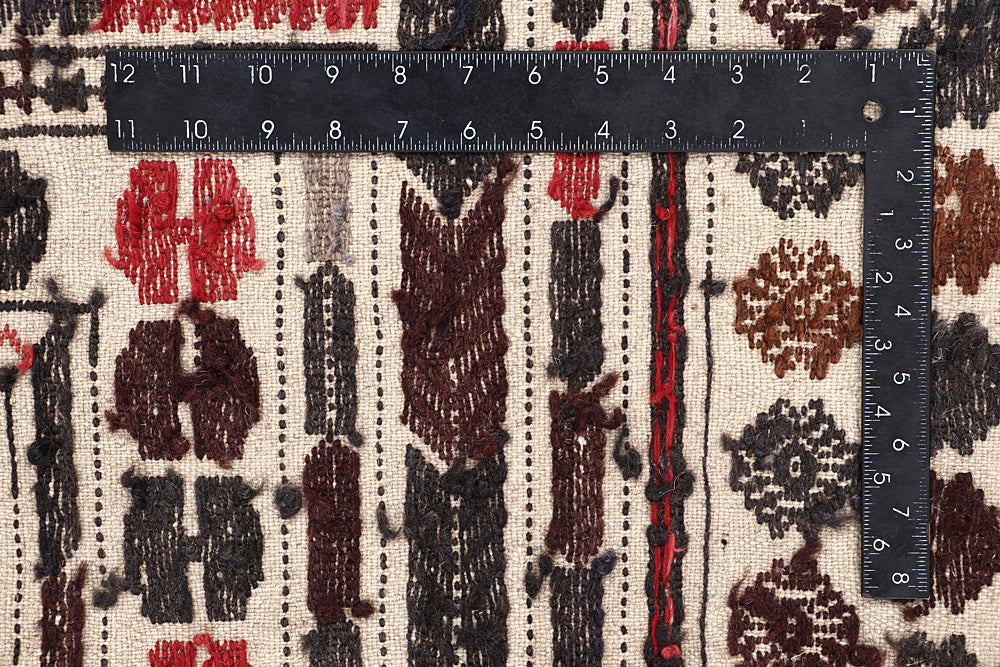 4' x 6'  Ivory Handmade Pai Murgh Soumak Kilim Rug Rectangular