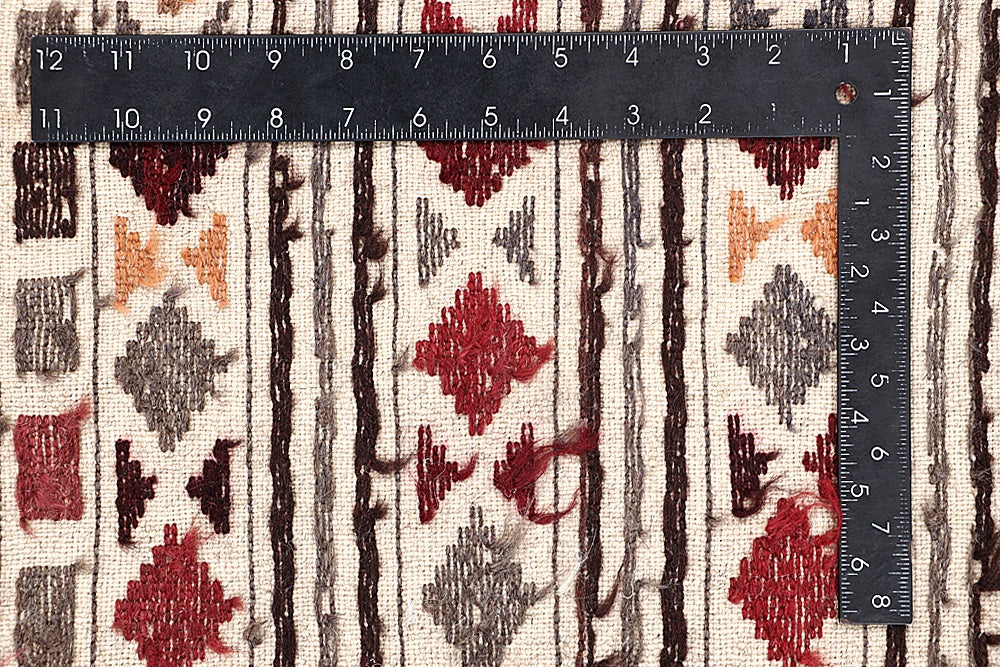Ivory Handmade Pai Murgh Soumak Kilim Rug Rectangular