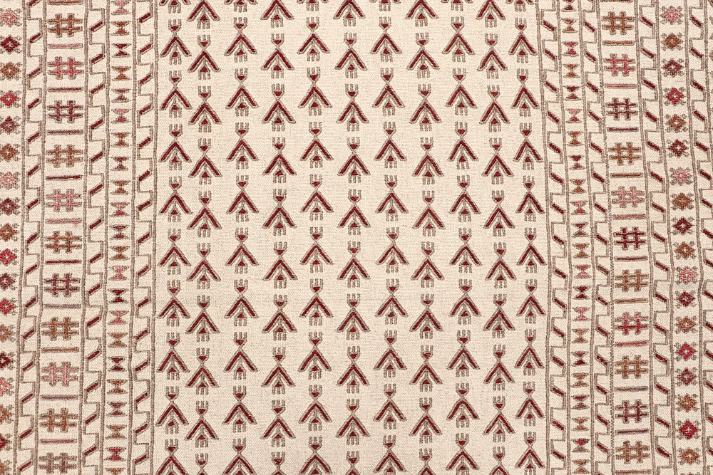 4' x 6'  Ivory Handmade Pai Murgh Soumak Kilim Rug Rectangular
