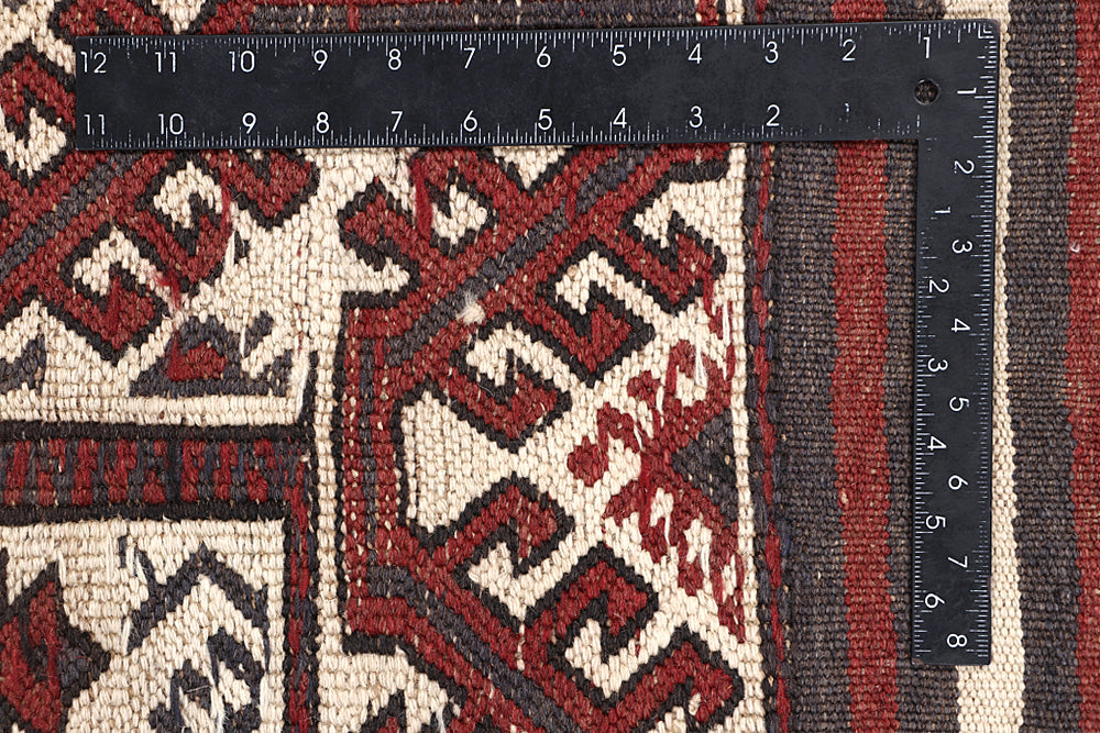 Ivory Handmade Pai Murgh Soumak Kilim Rug Rectangular