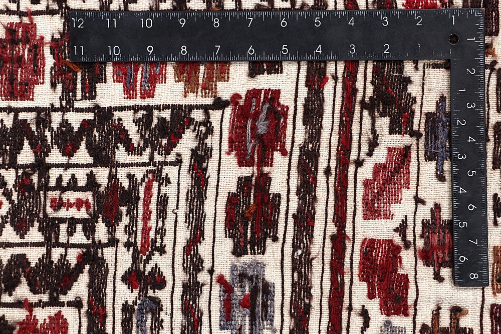 4' x 6'  Ivory Handmade Pai Murgh Soumak Kilim Rug Rectangular