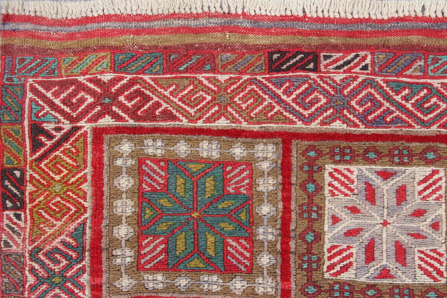 4' 6" x 6' 6  Multi Handmade Berjista Afghan Rug Rectangular