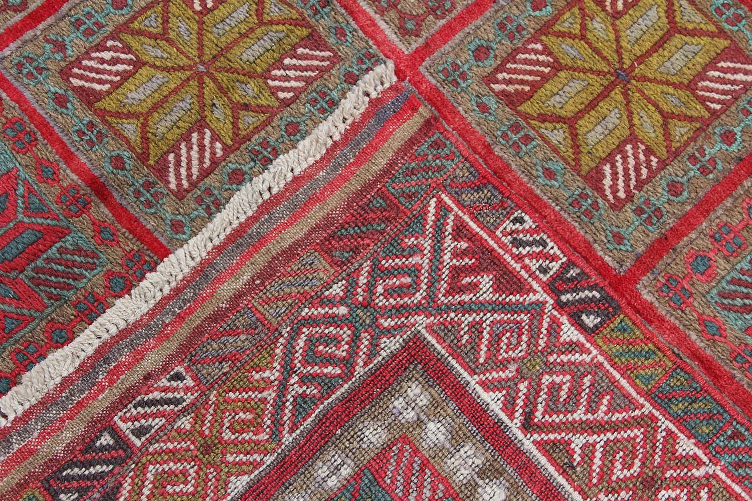 4' 6" x 6' 6  Multi Handmade Berjista Afghan Rug Rectangular