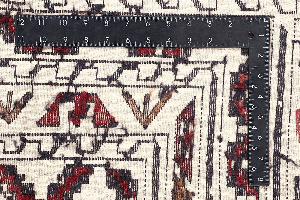4' x 6'  Ivory Handmade Pai Murgh Soumak Kilim Rug Rectangular