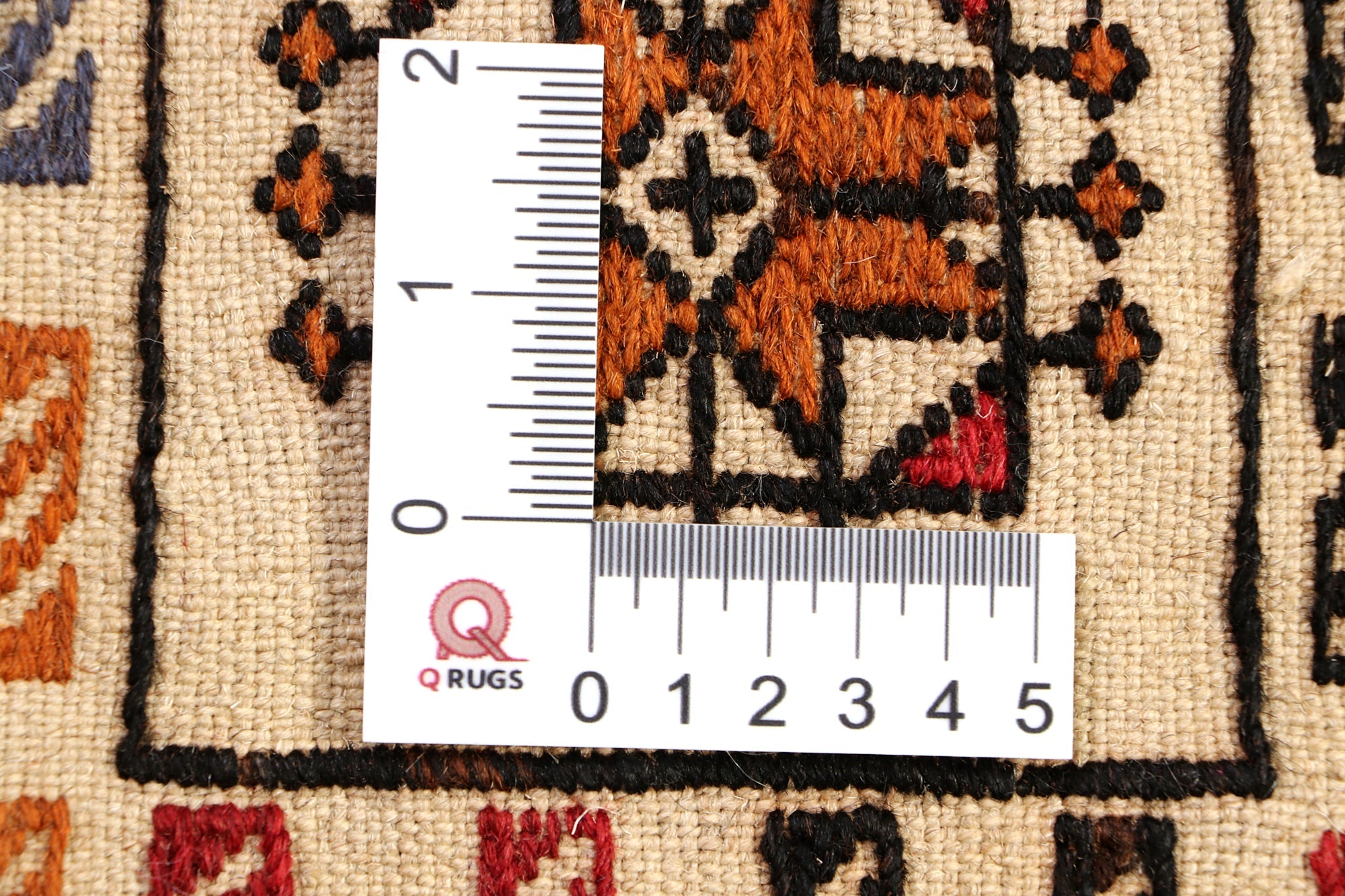 4' 6" x 6' 6  Ivory Handmade Pai Murgh Soumak Kilim Rug Rectangular