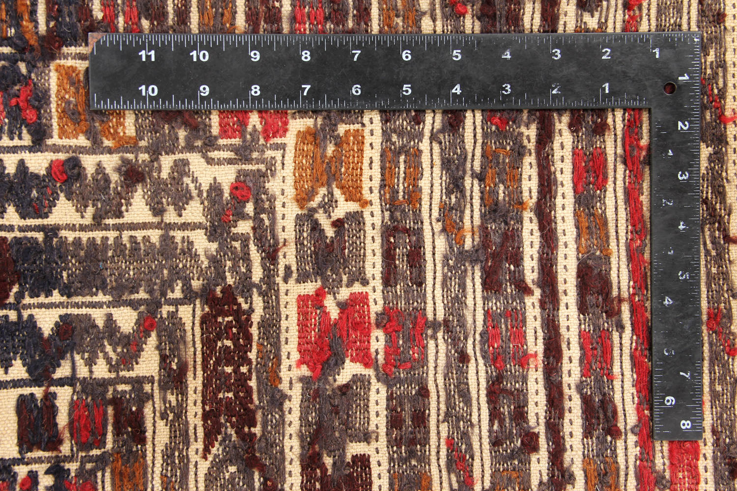 4' 6" x 6' 6  Ivory Handmade Pai Murgh Soumak Kilim Rug Rectangular