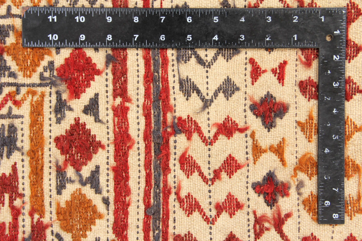 4' 6" x 6' 6  Ivory Handmade Pai Murgh Soumak Kilim Rug Rectangular