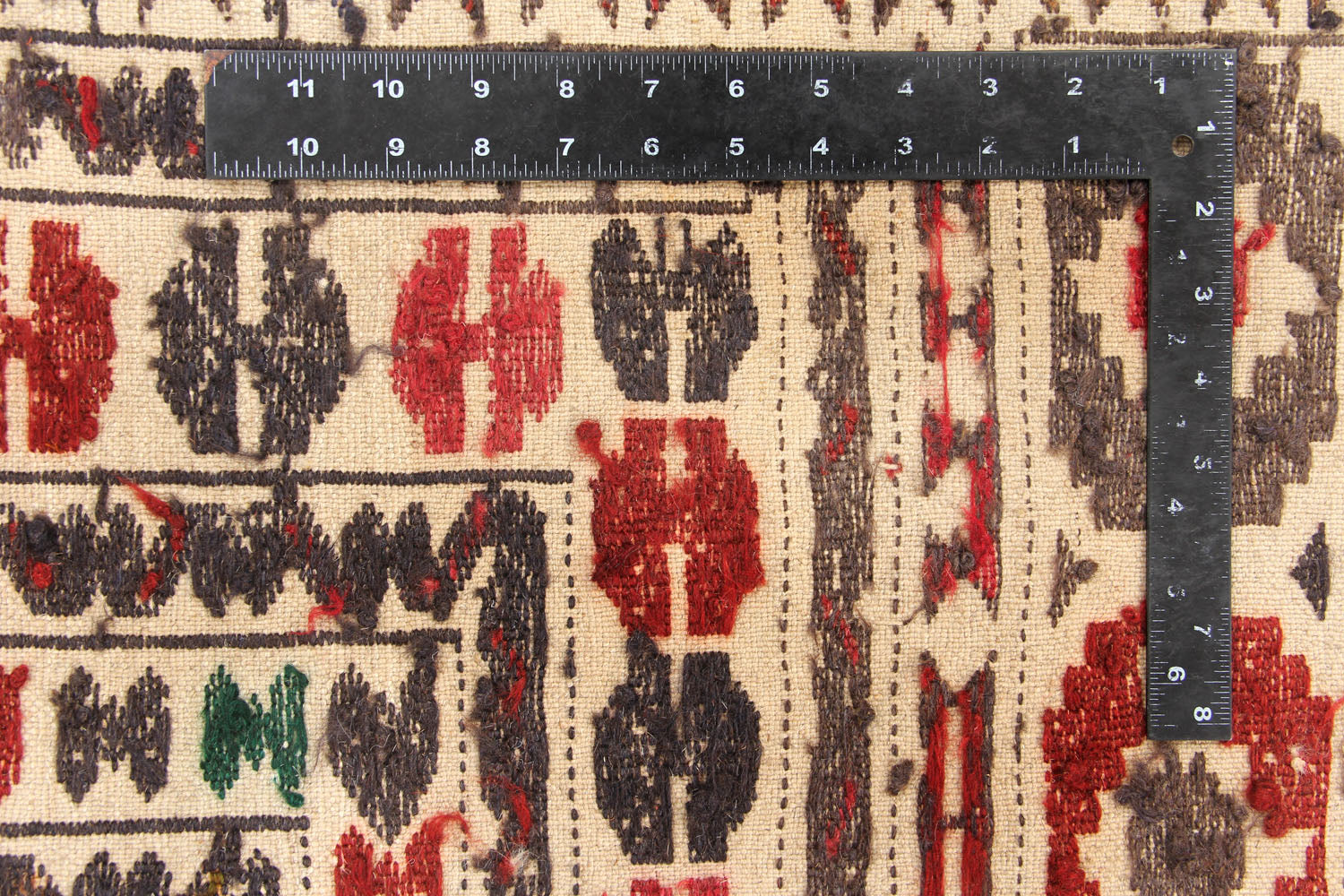 4' 6" x 6' 6  Ivory Handmade Pai Murgh Soumak Kilim Rug Rectangular