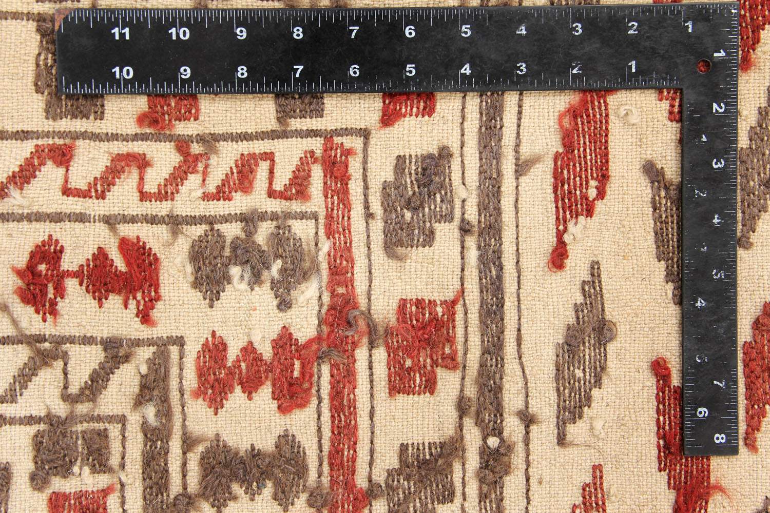 4' 6" x 6' 6  Ivory Handmade Pai Murgh Soumak Kilim Rug Rectangular