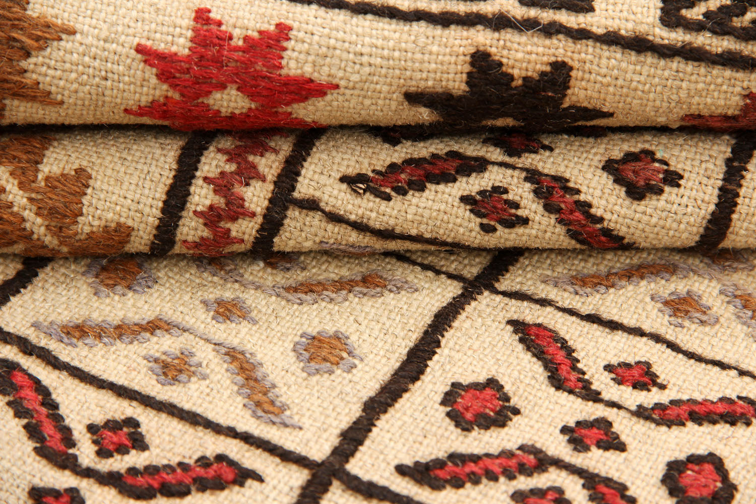 4' x 6'  Ivory Handmade Pai Murgh Soumak Kilim Rug Rectangular