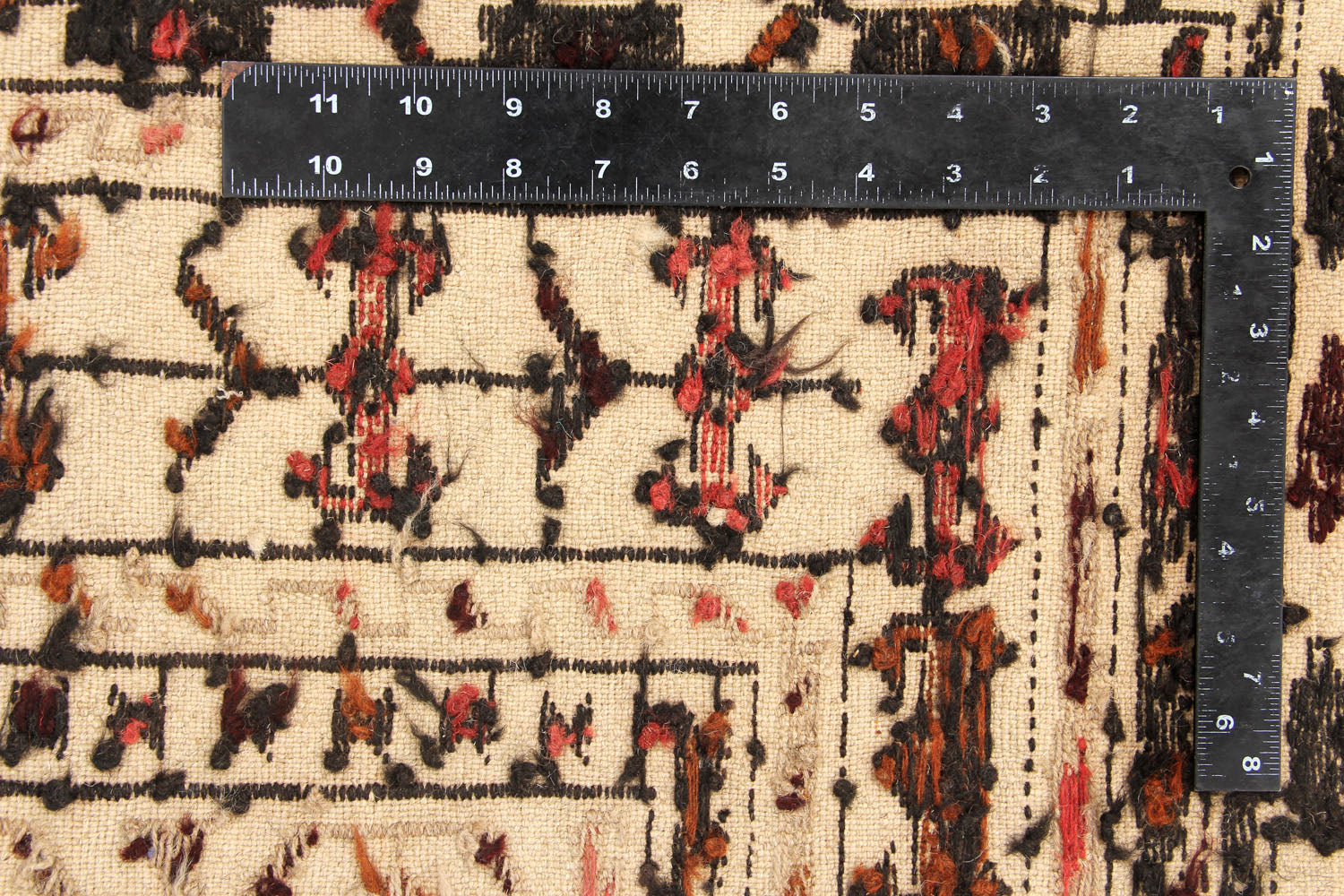 4' 6" x 6' 6  Ivory Handmade Pai Murgh Soumak Kilim Rug Rectangular