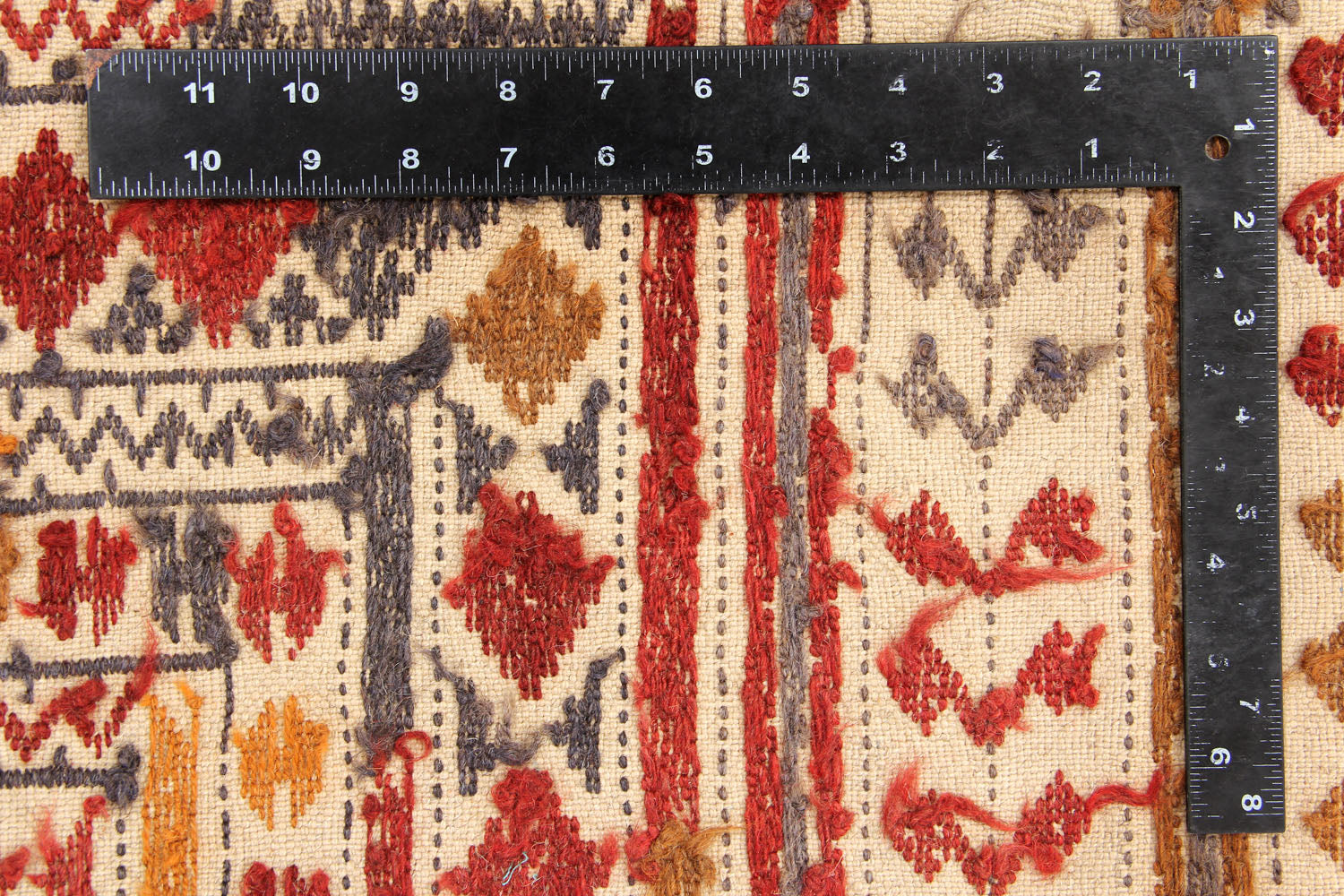 4' x 6'  Ivory Handmade Pai Murgh Soumak Kilim Rug Rectangular