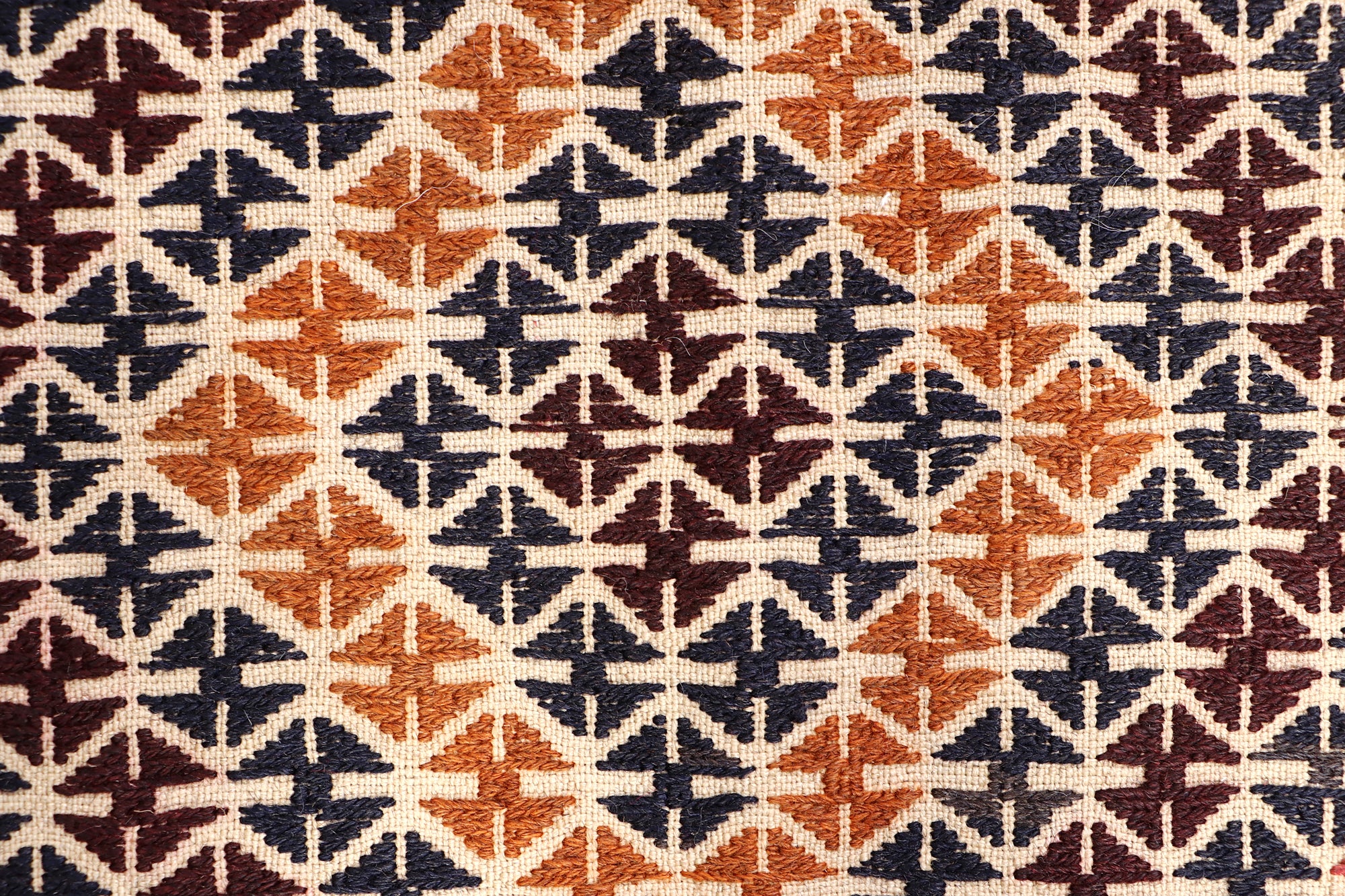 4' x 6'  Ivory Handmade Pai Murgh Soumak Kilim Rug Rectangular