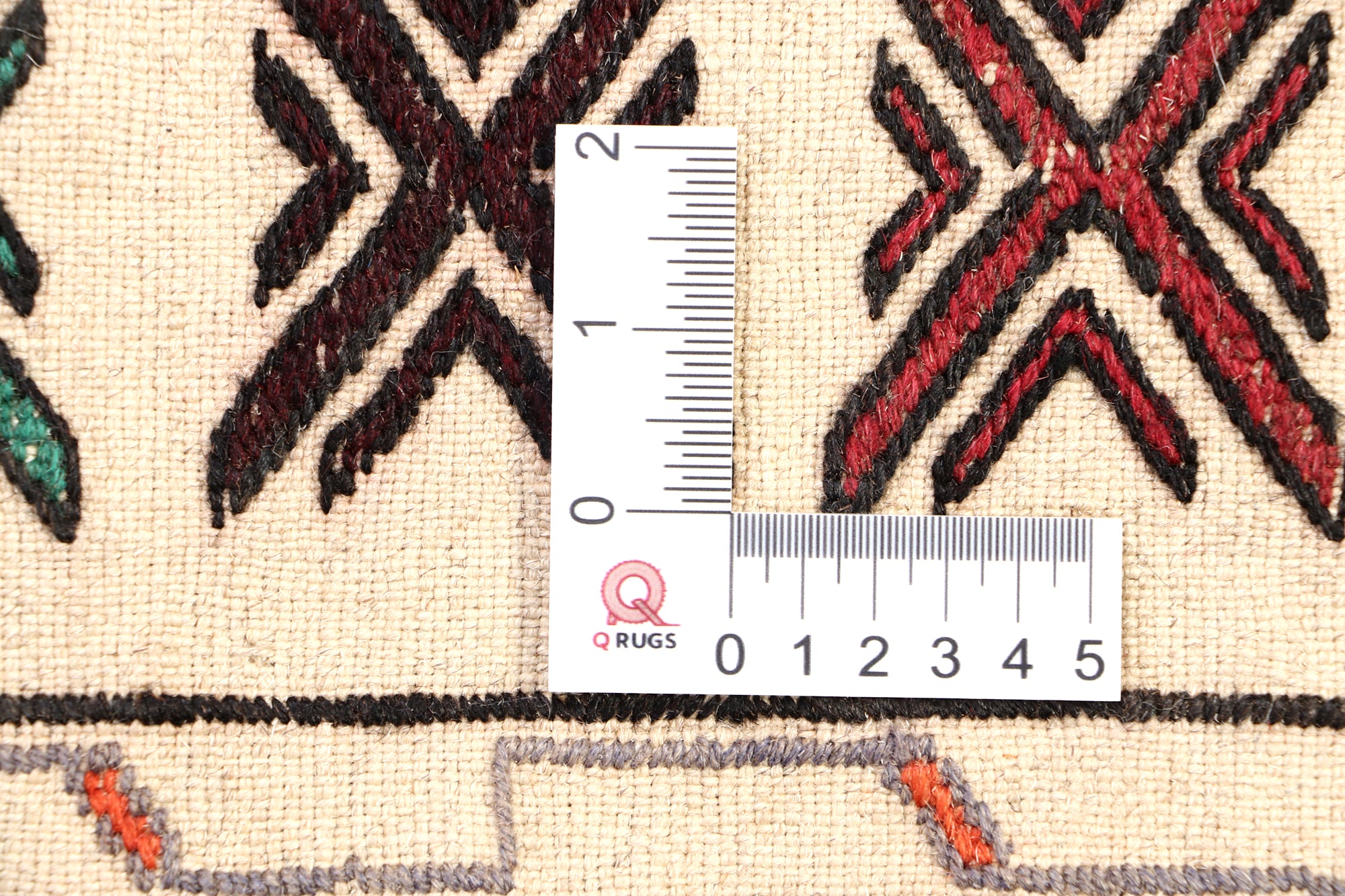 4' 6" x 6' 6  Ivory Handmade Pai Murgh Soumak Kilim Rug Rectangular