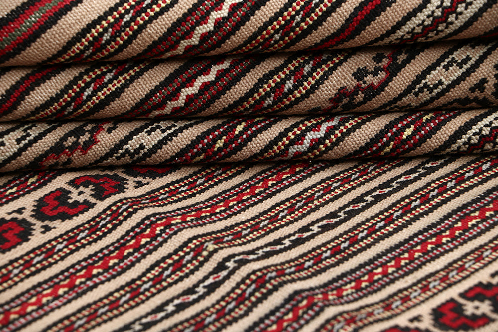4' 6" x 6' 6  Multy Handmade Laghari Soumak Kilim Rug Rectangular