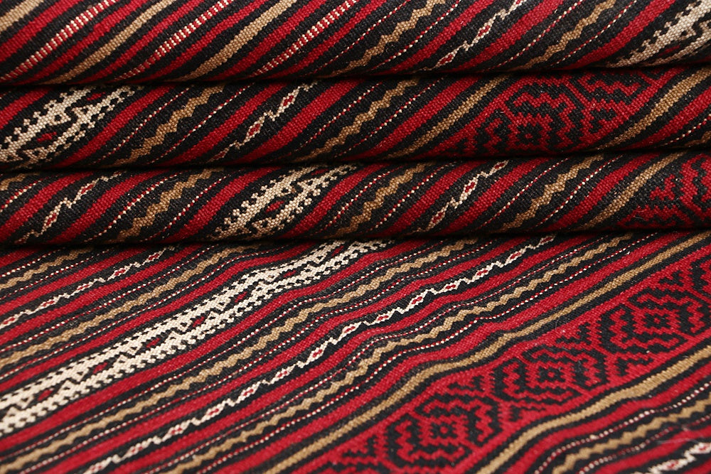 4' 6" x 6' 6  Multy Handmade Laghari Soumak Kilim Rug Rectangular