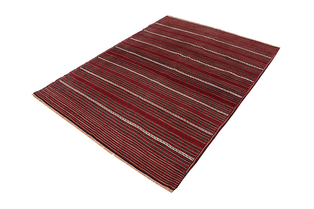 4' 6" x 6' 6  Multy Handmade Laghari Soumak Kilim Rug Rectangular