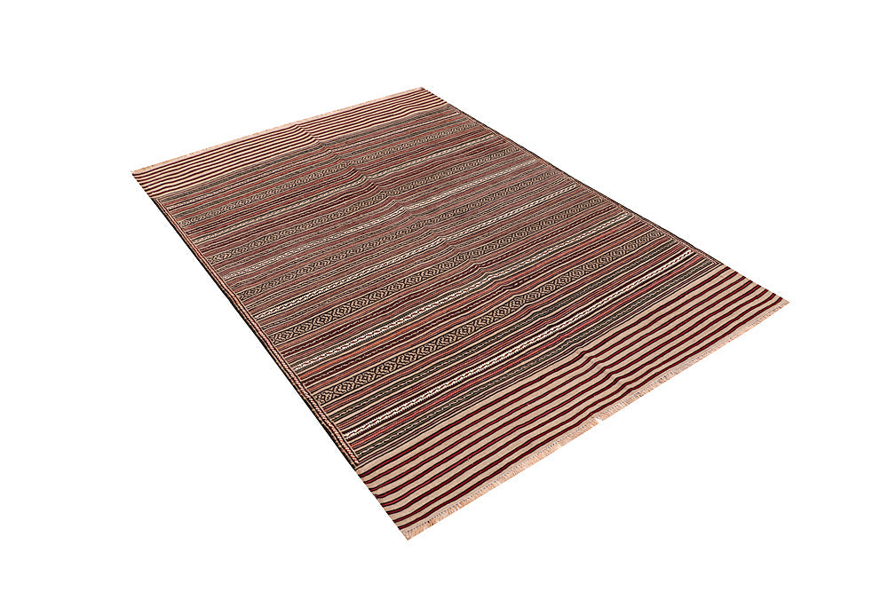 4' 6" x 6' 6  Multy Handmade Laghari Soumak Kilim Rug Rectangular