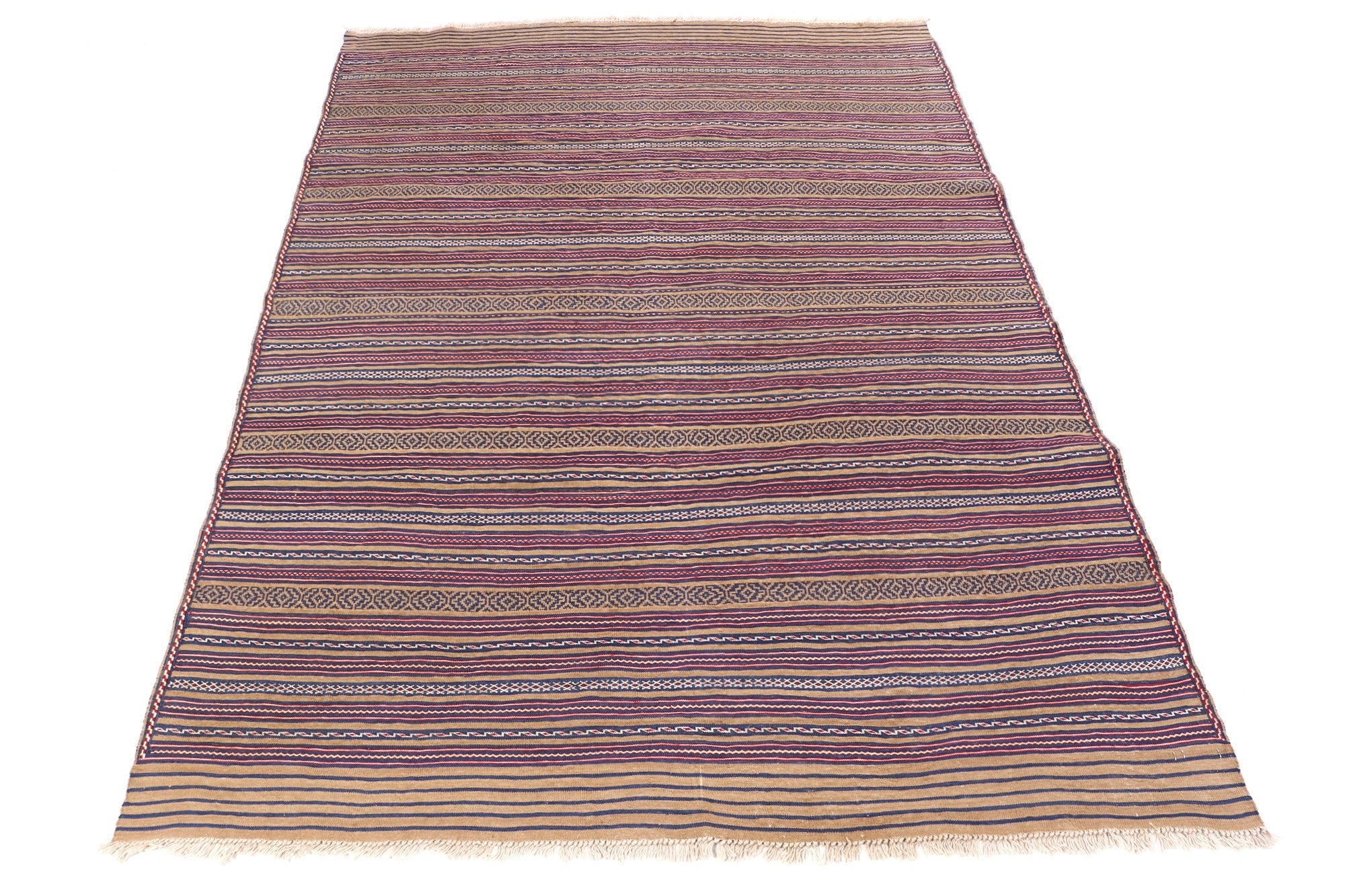 4' 6" x 6' 6  Multy Handmade Laghari Soumak Kilim Rug Rectangular