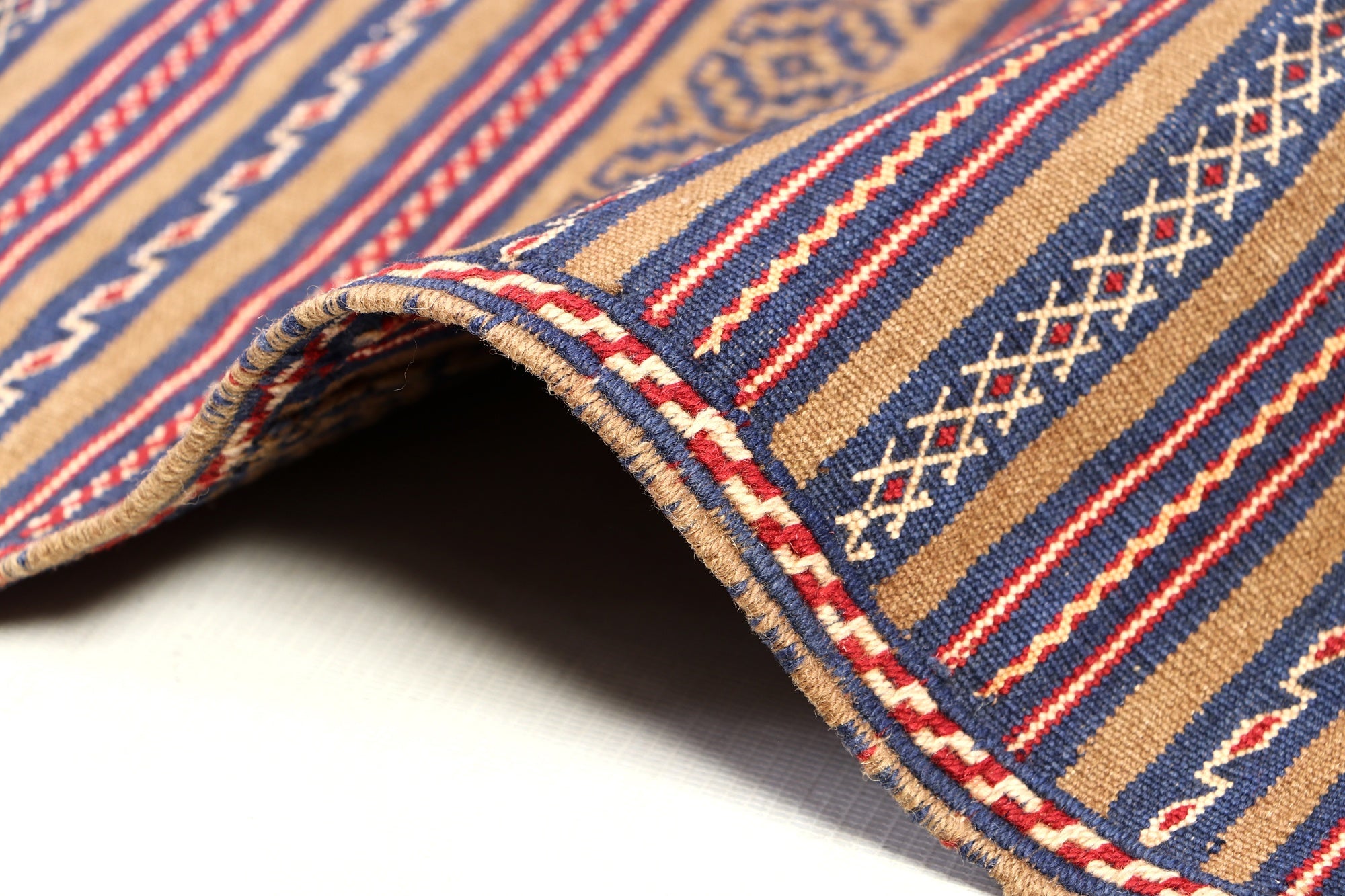 4' 6" x 6' 6  Multy Handmade Laghari Soumak Kilim Rug Rectangular