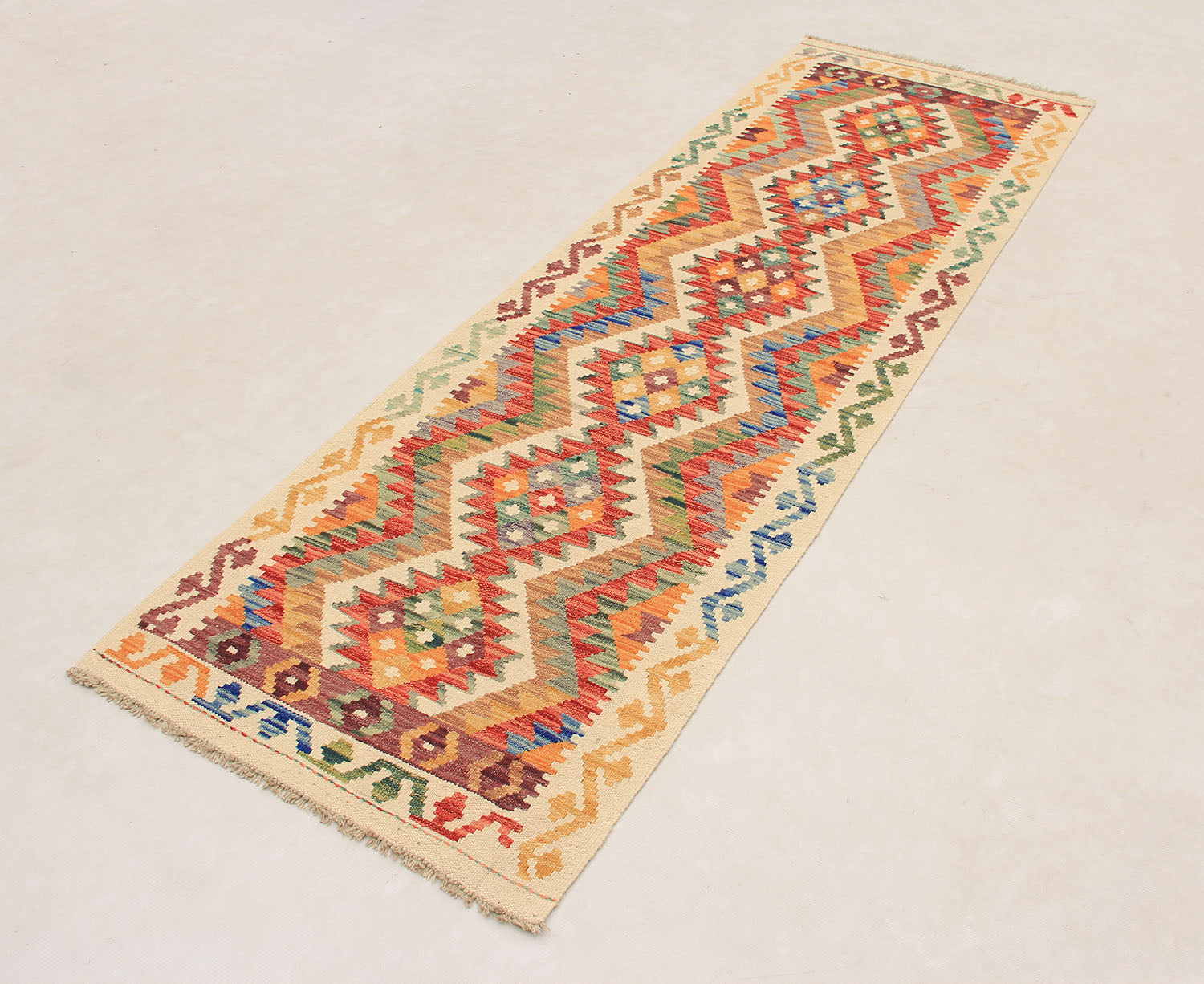 2' 6" x 8'  Multy Handmade Veggie Dye Kilim Rug Runner