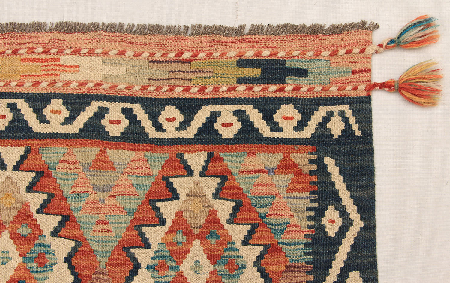 3' X 8'  Multy Handmade Veggie Dye Kilim Rug Runner
