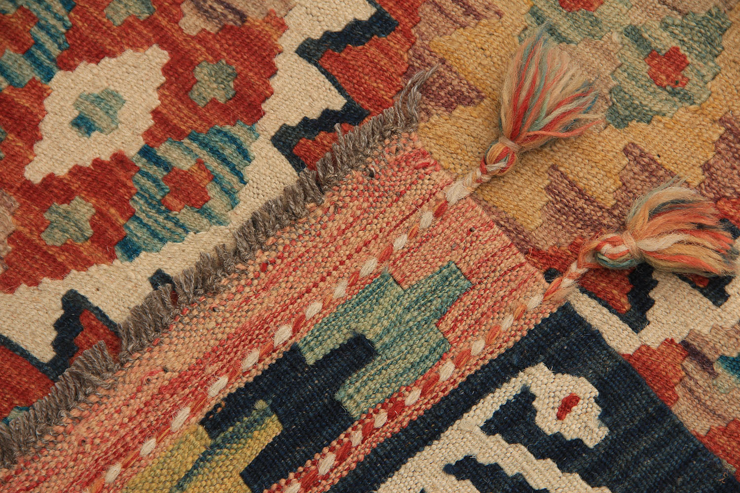 3' X 8'  Multy Handmade Veggie Dye Kilim Rug Runner
