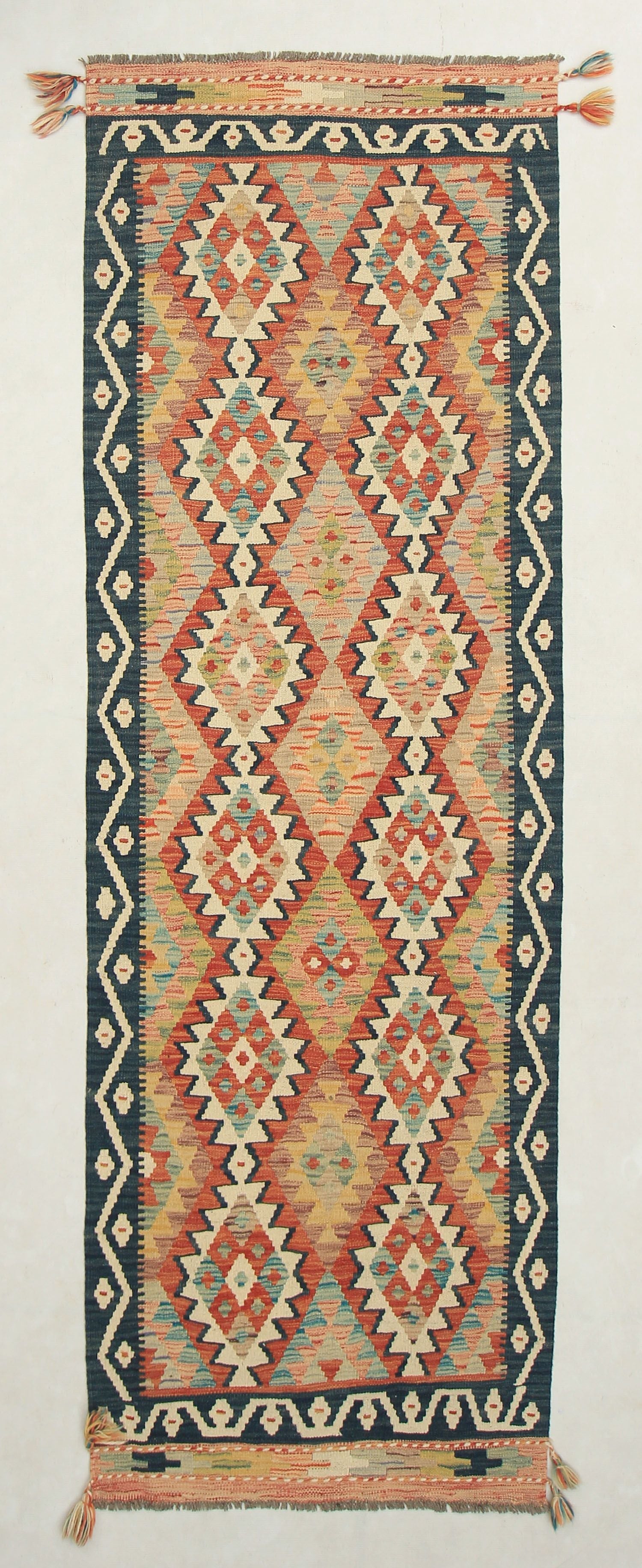 3' X 8'  Multy Handmade Veggie Dye Kilim Rug Runner