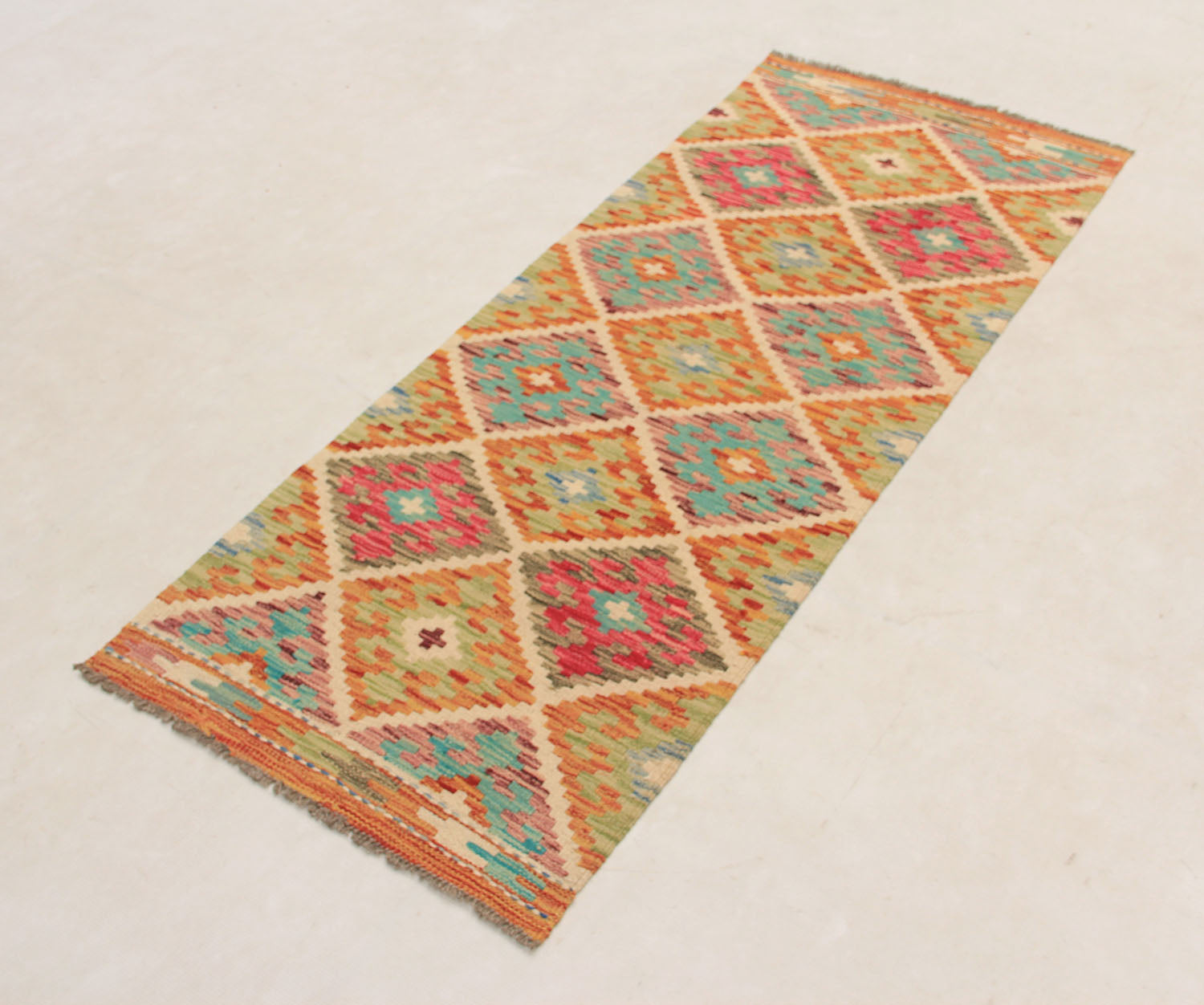 2' X 5'  Multy Handmade Veggie Dye Kilim Rug Rectangular