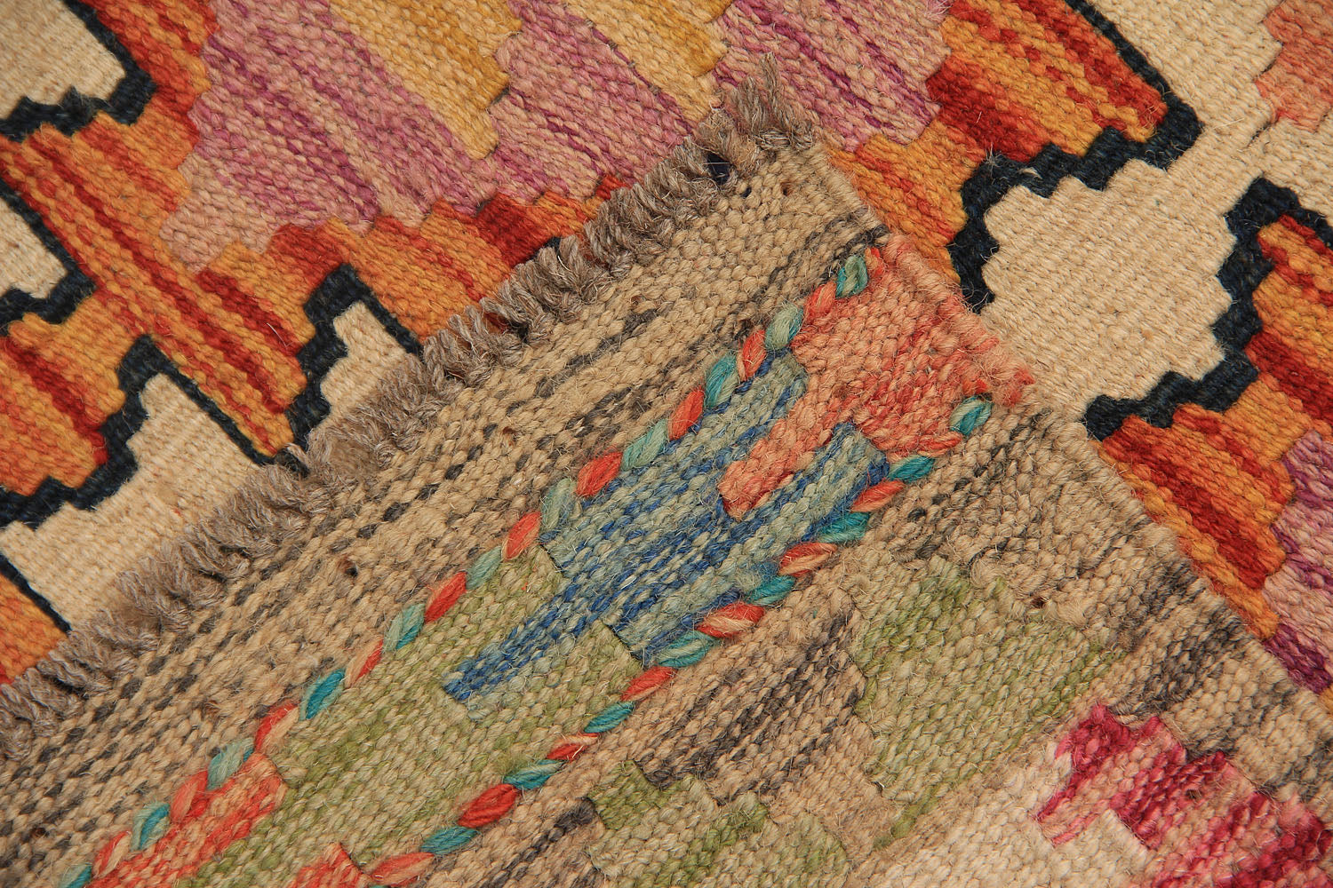 2' X 5'  Multy Handmade Veggie Dye Kilim Rug Rectangular