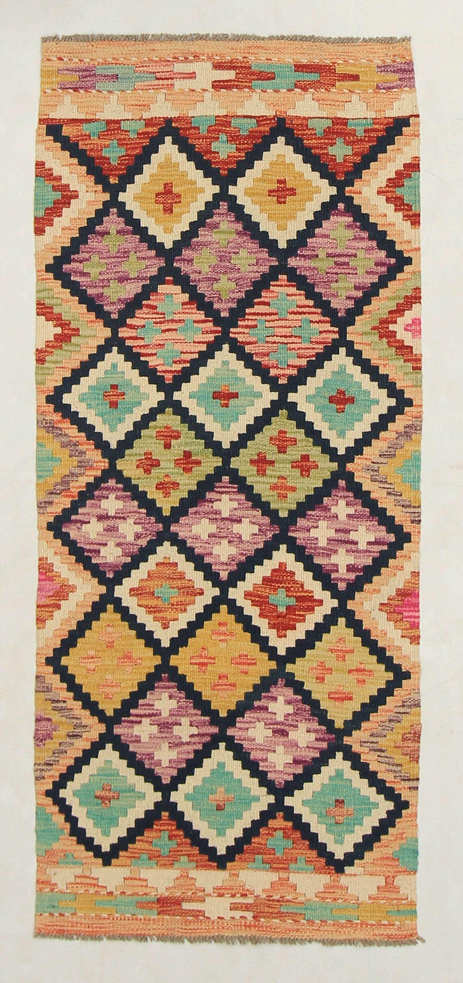 2' X 5'  Multy Handmade Veggie Dye Kilim Rug Rectangular