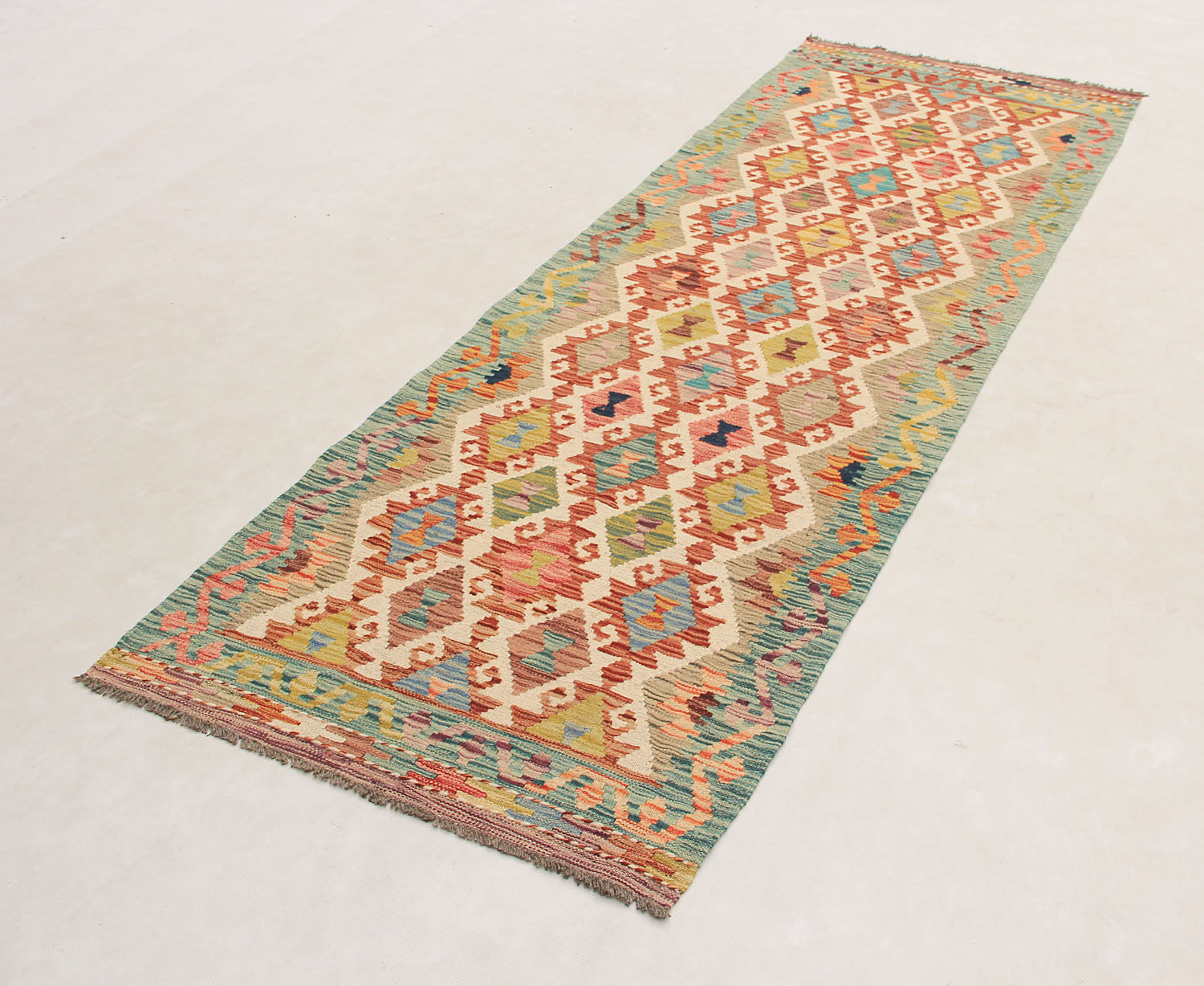 3' X 8'  Multy Handmade Veggie Dye Kilim Rug Runner