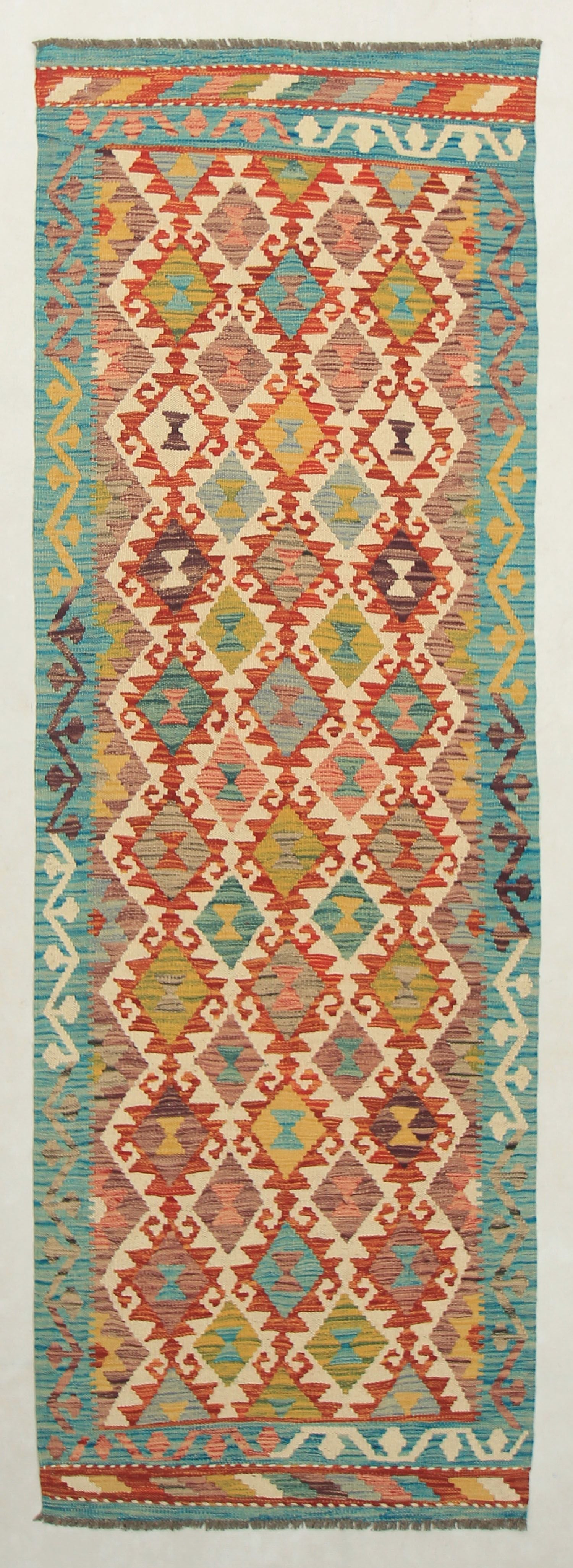 3' X 8'  Multy Handmade Veggie Dye Kilim Rug Runner