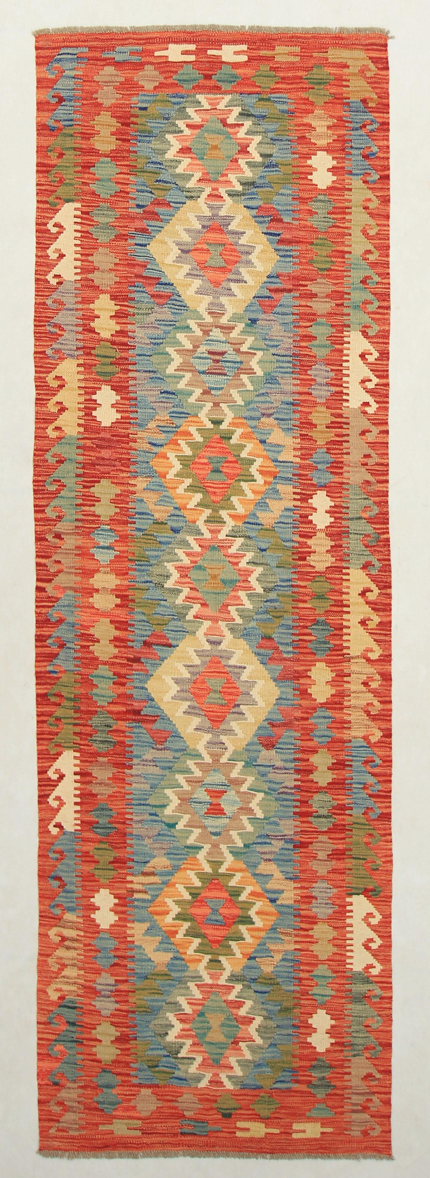 3' X 8'  Multy Handmade Veggie Dye Kilim Rug Runner