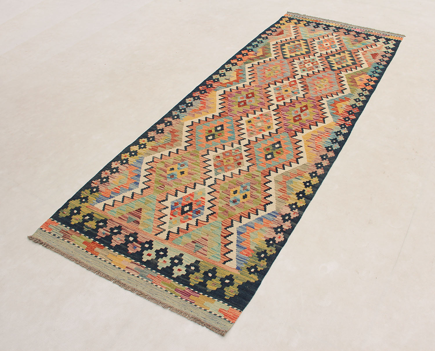 3' X 8'  Multy Handmade Veggie Dye Kilim Rug Runner
