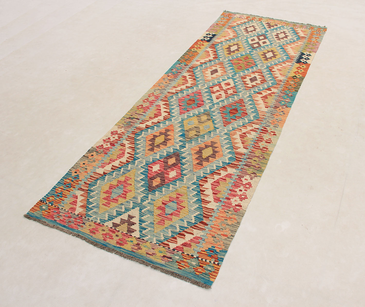 3' X 8'  Multy Handmade Veggie Dye Kilim Rug Runner