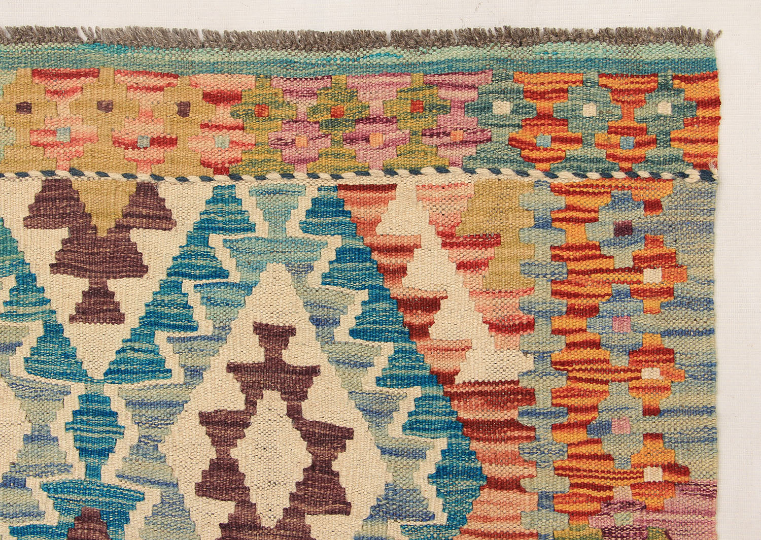 3' X 8'  Multy Handmade Veggie Dye Kilim Rug Runner