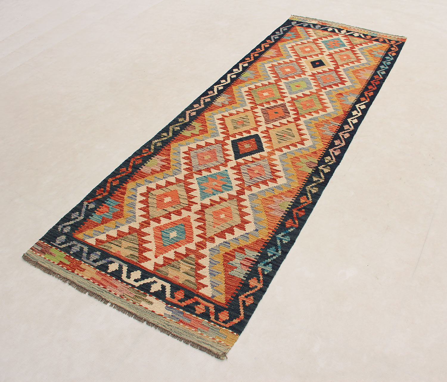 3' X 8'  Multy Handmade Veggie Dye Kilim Rug Runner