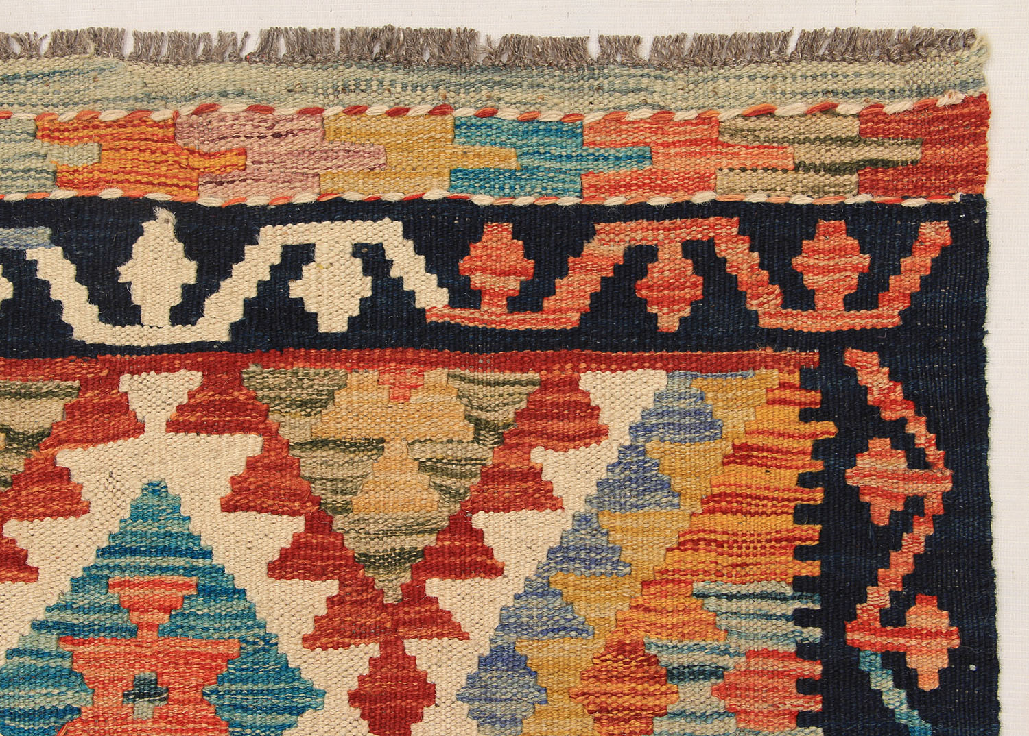 3' X 8'  Multy Handmade Veggie Dye Kilim Rug Runner