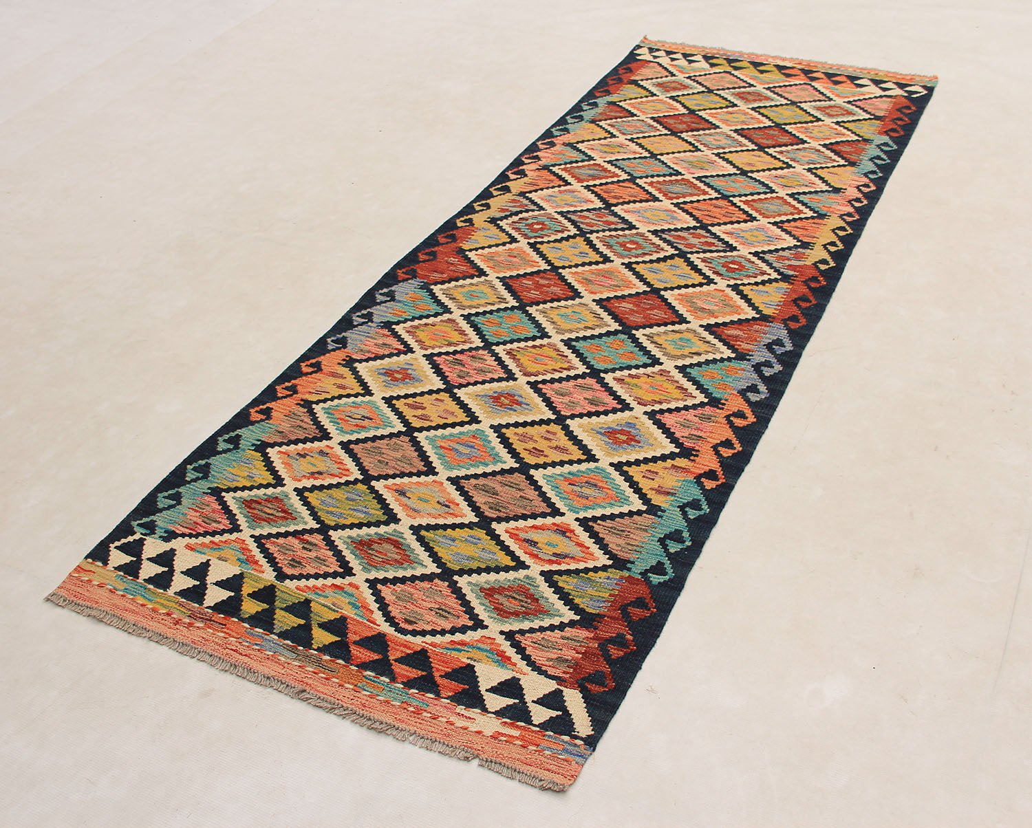 3' X 8'  Multy Handmade Veggie Dye Kilim Rug Runner