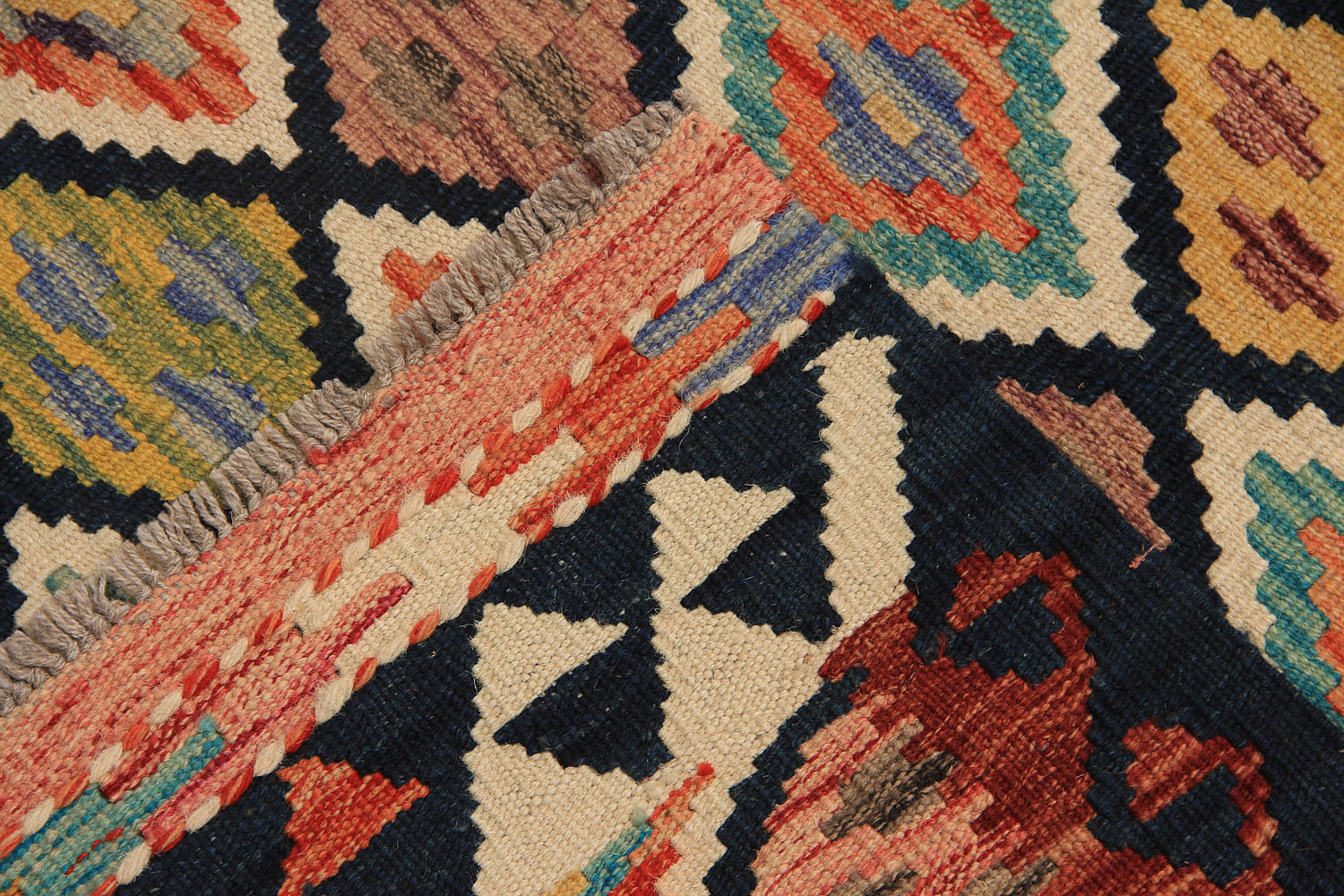 3' X 8'  Multy Handmade Veggie Dye Kilim Rug Runner