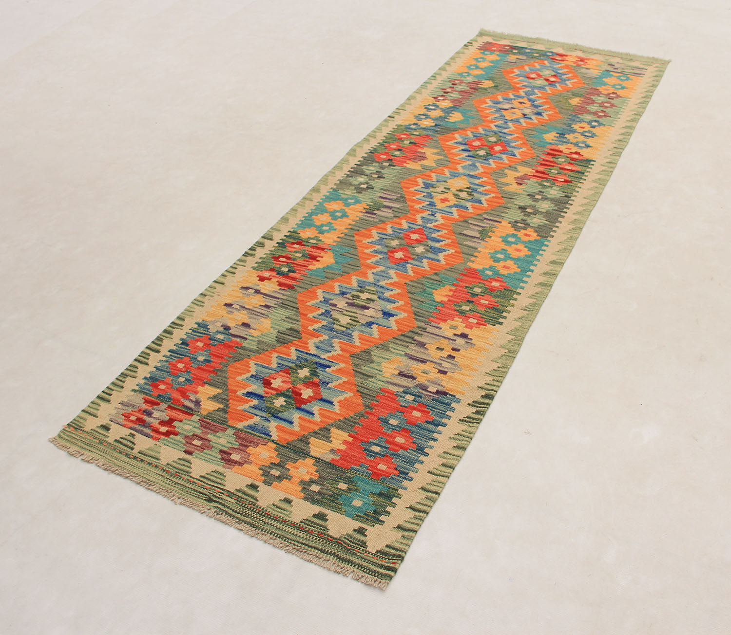 3' X 8'  Multy Handmade Veggie Dye Kilim Rug Runner