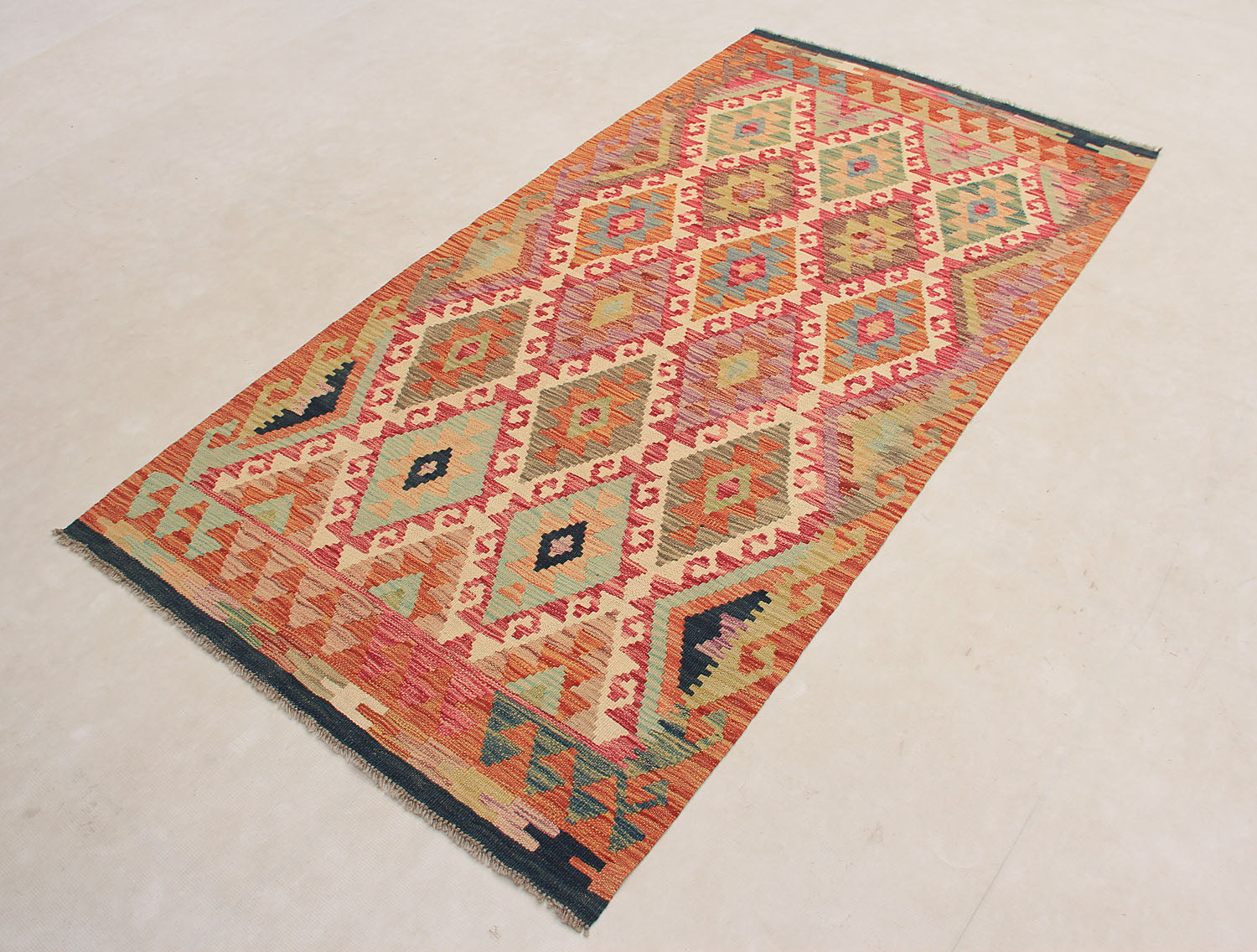 Multy Handmade Veggie Dye Kilim Rug Rectangular
