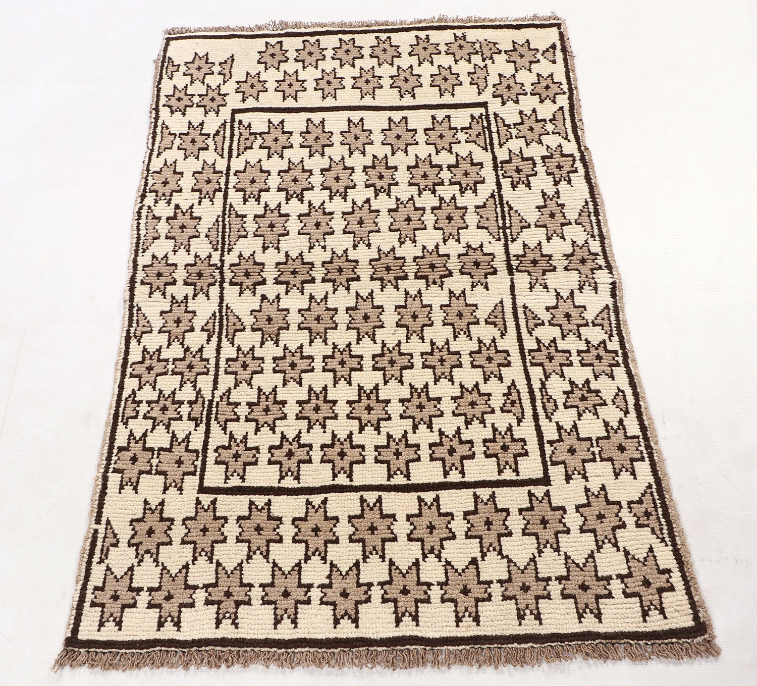 3' X 4'  Ivory Handmade Natural Taimani Carpets Afghan Rectangular