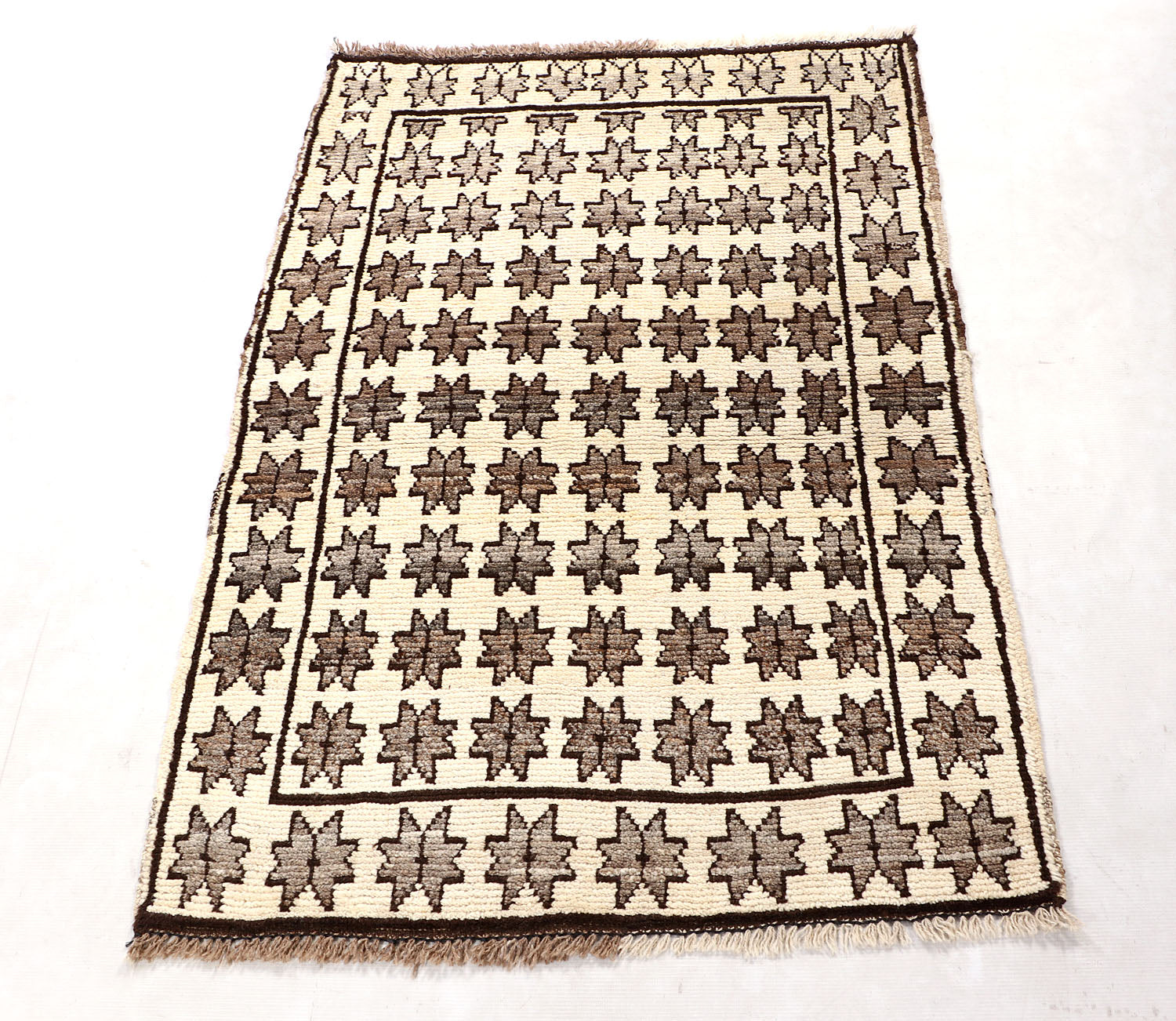 3' X 4'  Ivory Handmade Natural Taimani Carpets Afghan Rectangular