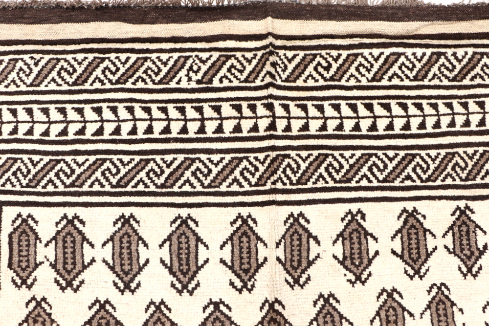 5' X 7'  Ivory Handmade Natural Taimani Carpets Afghan Rectangular